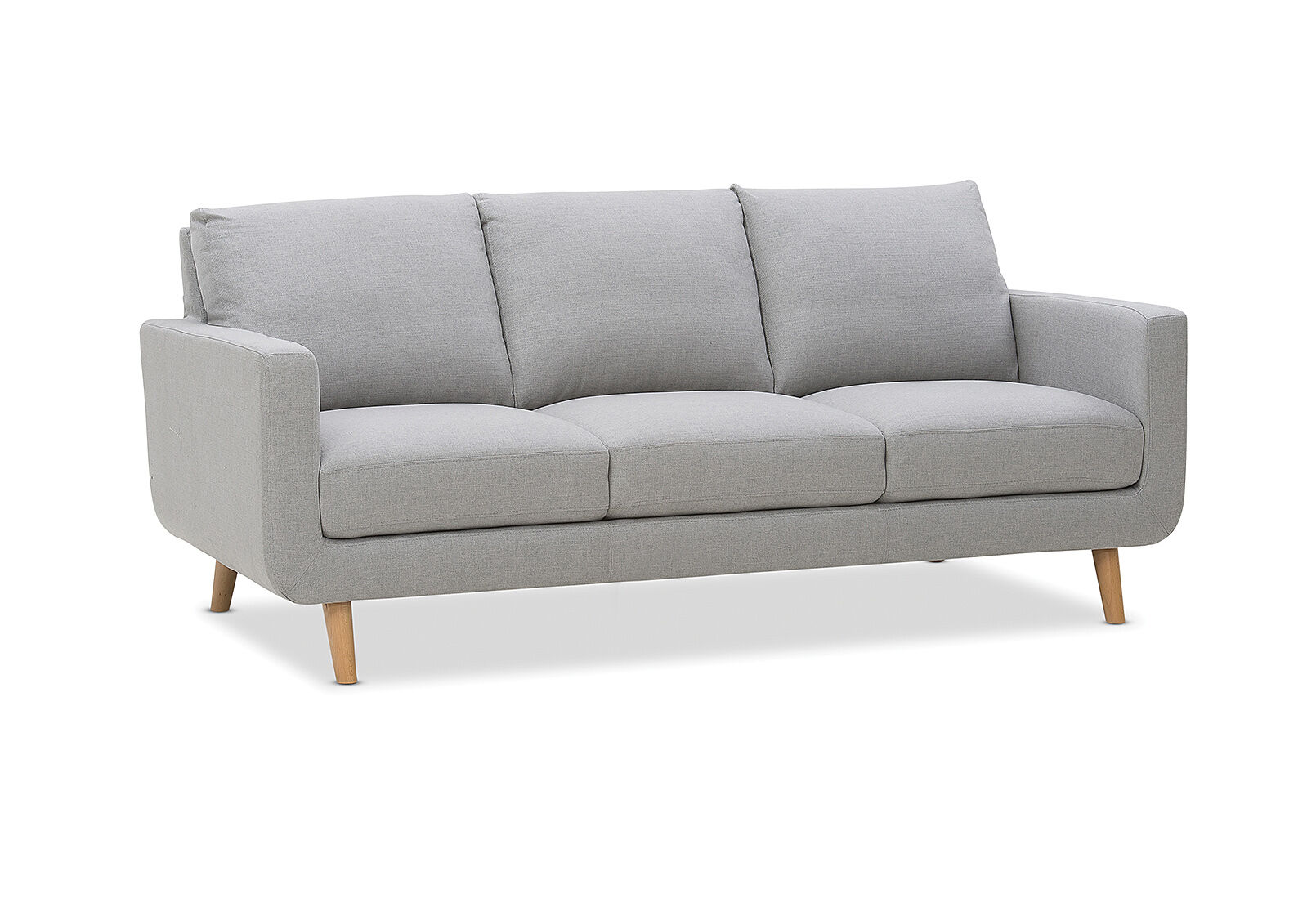 LIGHT GREY PHOEBE Fabric 3 Seater Sofa