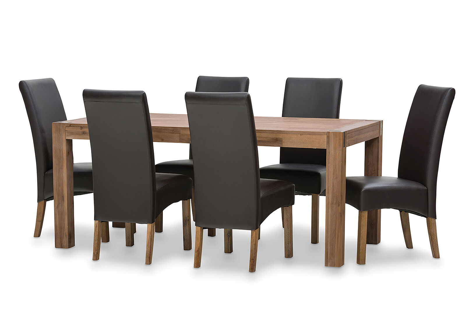 CHOCOLATE/PEWTER SILVERWOOD 7 Piece Dining Suite Amart Furniture