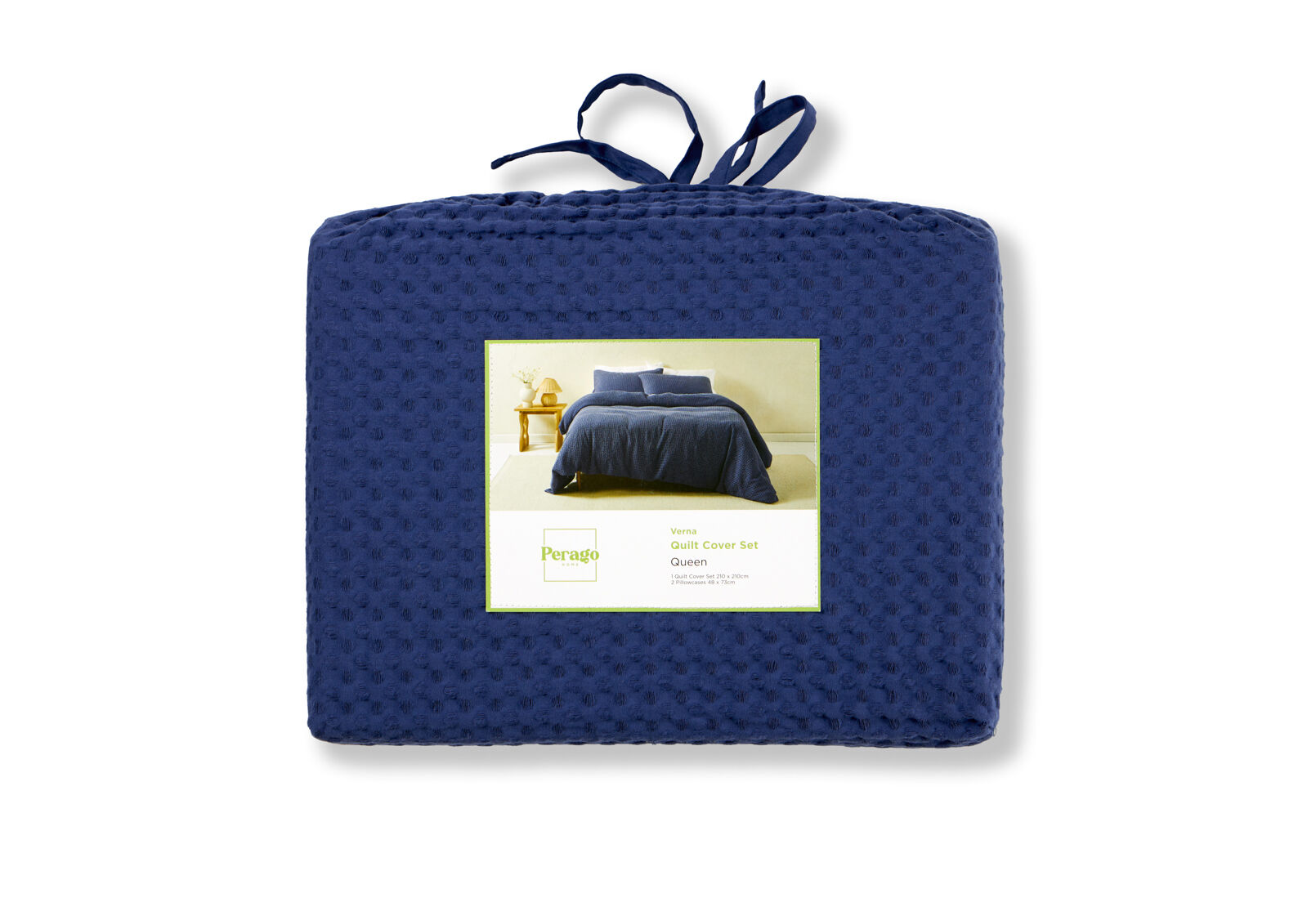 VERNA - Blue Quilt Cover Set - Queen VERNA