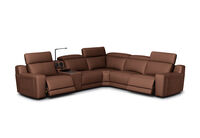 VANTRO LEATHER - Corner Lounge with 2 Inbuilt Electric Recliners and Speaker Console VANTRO LEATHER