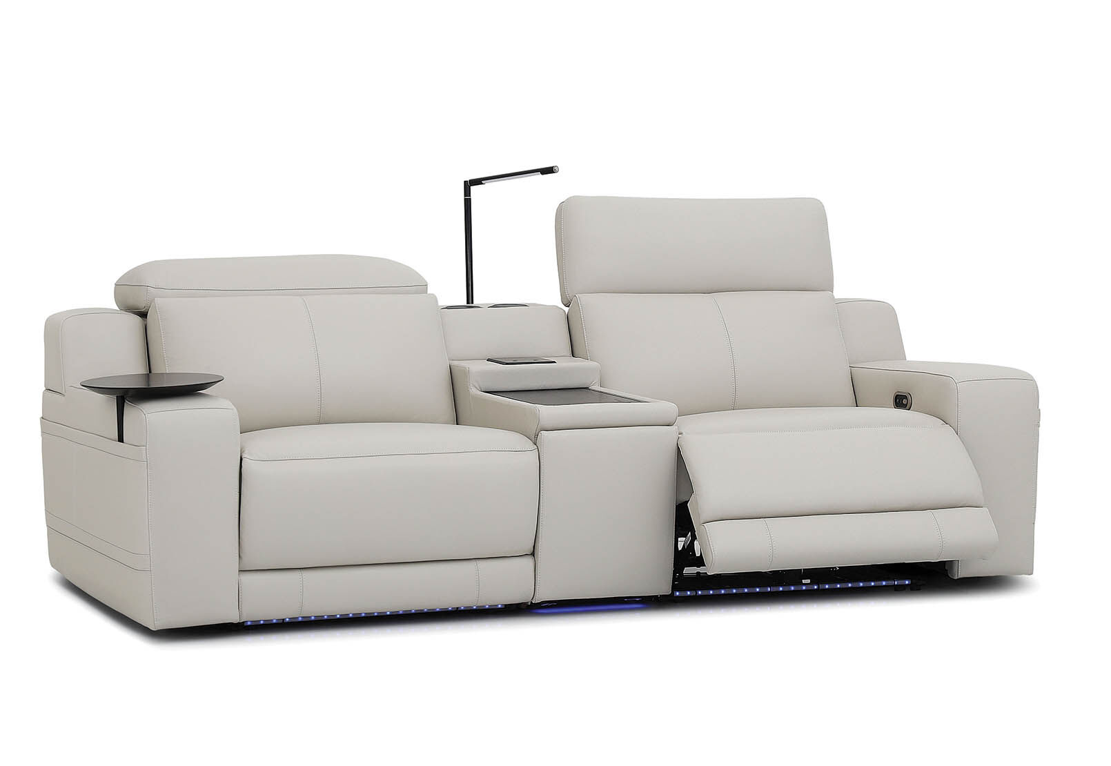 CASSIUS MK2 LEATHER - 2 Seater with Console and 2 Inbuilt Electric Recliners CASSIUS MK2 LEATHER