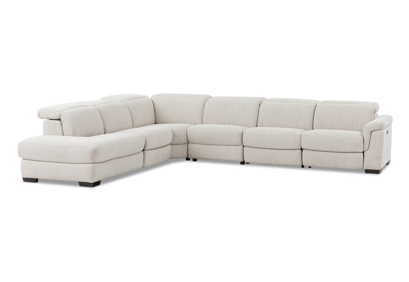 LUCIANO - Fabric Corner Lounge with 3 Inbuilt Electric Recliners and Left-Hand Facing Chaise LUCIANO