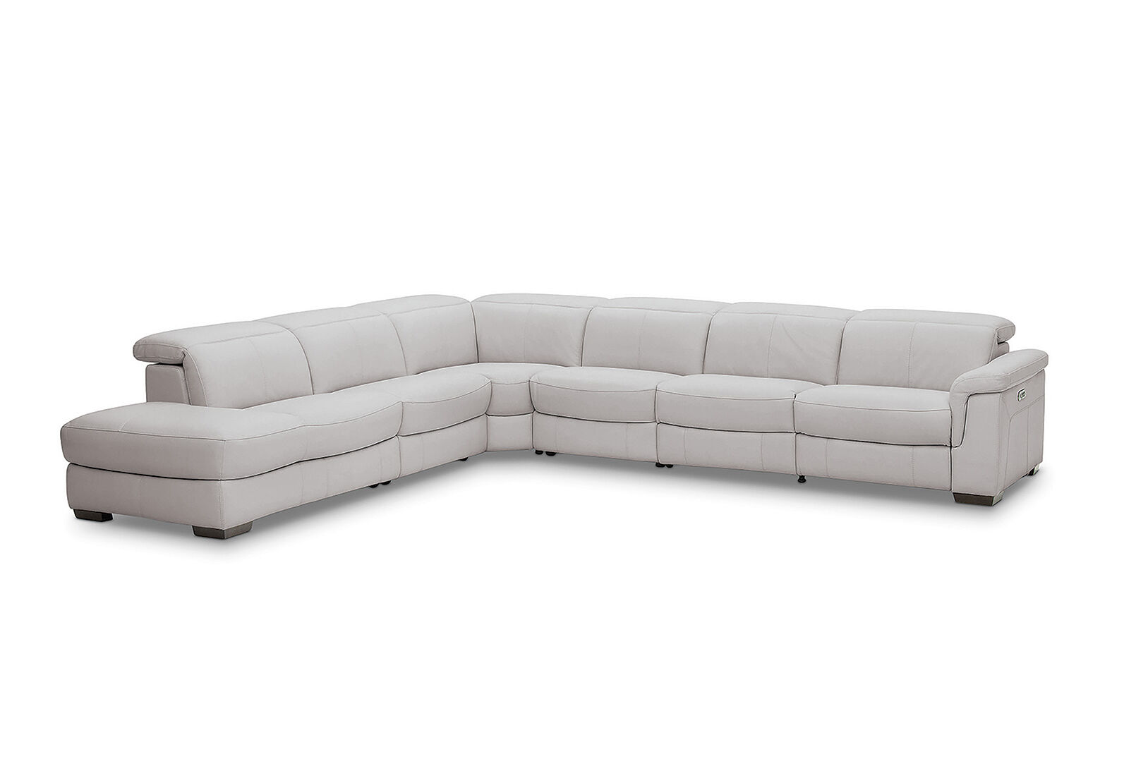 LUCIANO - Leather Corner Lounge with 3 Inbuilt Electric Recliners and Left-Hand Facing Chaise LUCIANO