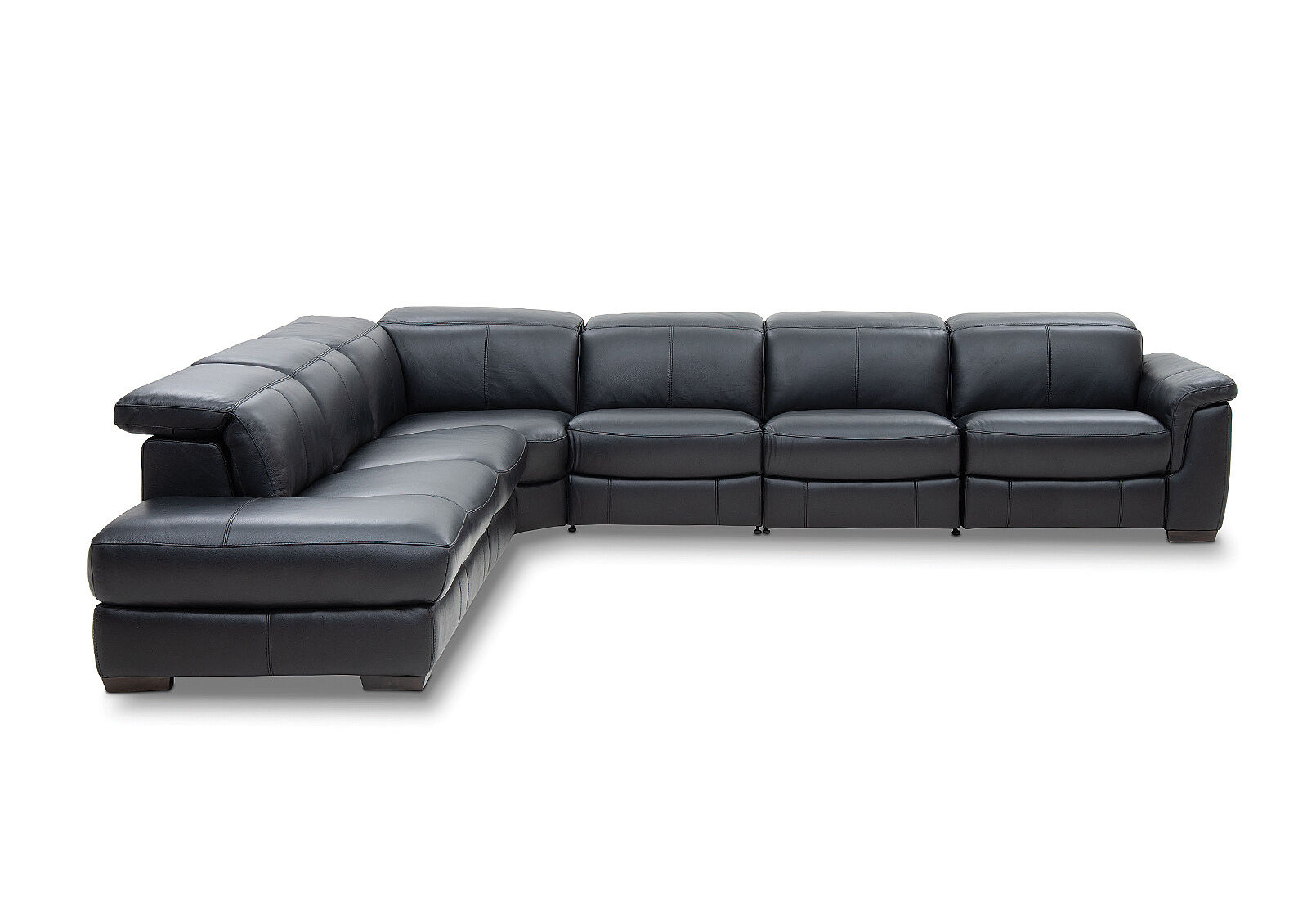 LUCIANO - Leather Corner Lounge with 3 Inbuilt Electric Recliners and Left-Hand Facing Chaise LUCIANO