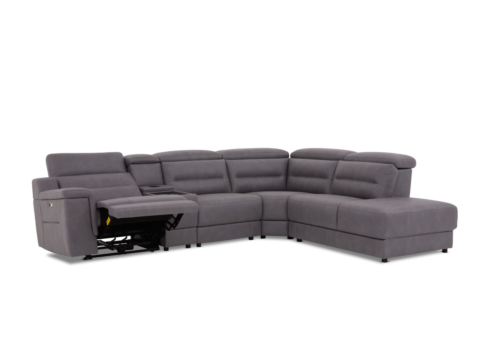 JEFFRIES FABRIC - Corner Lounge with Inbuilt Electric Recliner and RHF Chaise JEFFRIES FABRIC