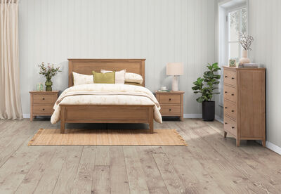 LOURDES - 4 Piece Queen Bed Tall Chest Suite