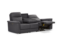 SERGIO LEATHER - 3 Seater with 2 Inbuilt Electric Recliners SERGIO LEATHER