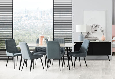 6 Seater Dining Table + Chairs Set - Amart Furniture