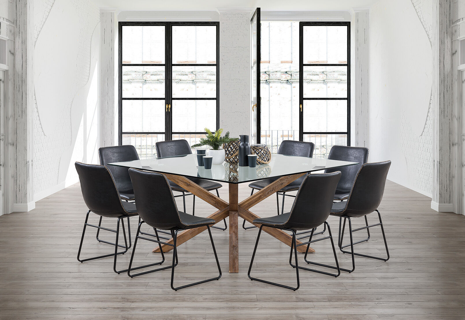 PROMENADE - 9 Piece Dining Suite with Loire Dining Chairs PROMENADE