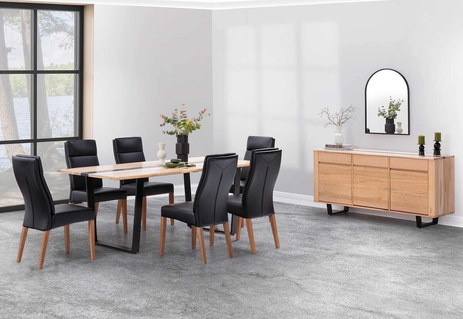 Dorian 7 Piece Dining Suite With Asheville Chairs Amart