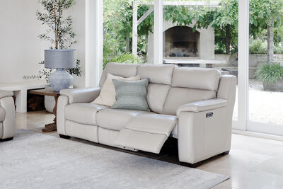 CAPELLO - Leather 3 Seater Sofa with 2 Inbuilt Electric Recliners