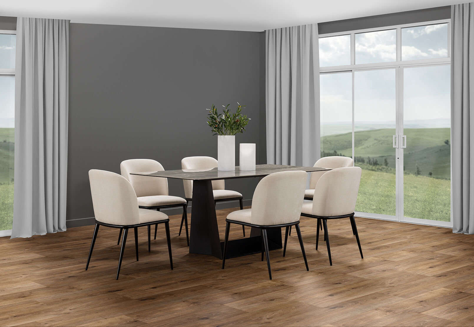 MILAS - 7 Piece Dining Suite with Cedric Dining Chairs. MILAS