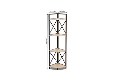DUNN - 4 Tier Corner Bookcase