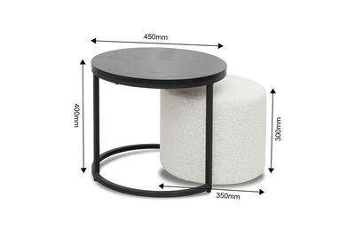 FRANK - Nested Side Table And Stool