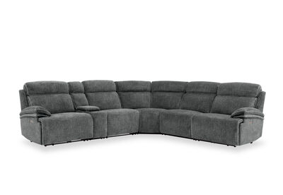 SEYMOUR FABRIC - 5 Seater Corner Lounge with LHF Console