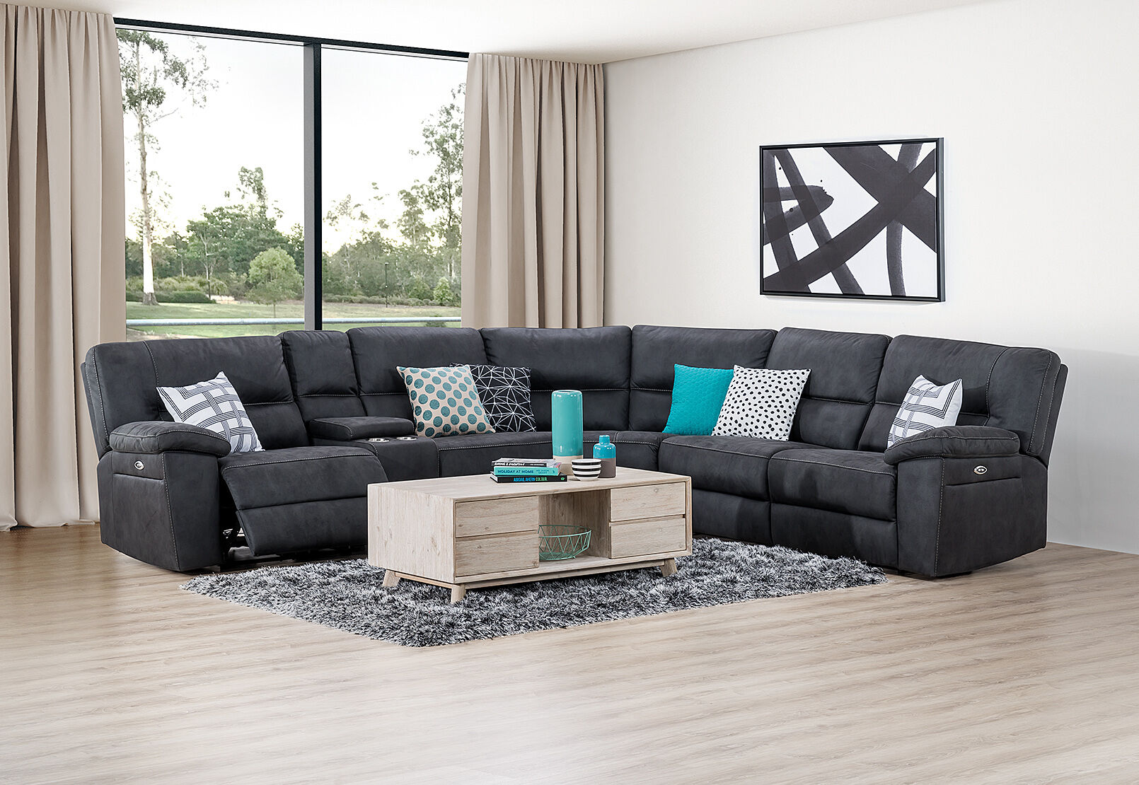 Magnus Fabric Corner Suite Amart Furniture