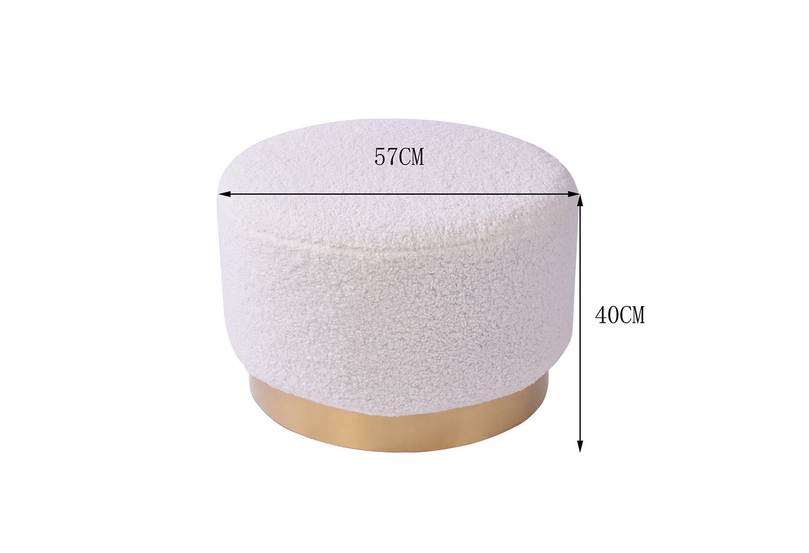 ISIDORE - White Round Ottoman ISIDORE