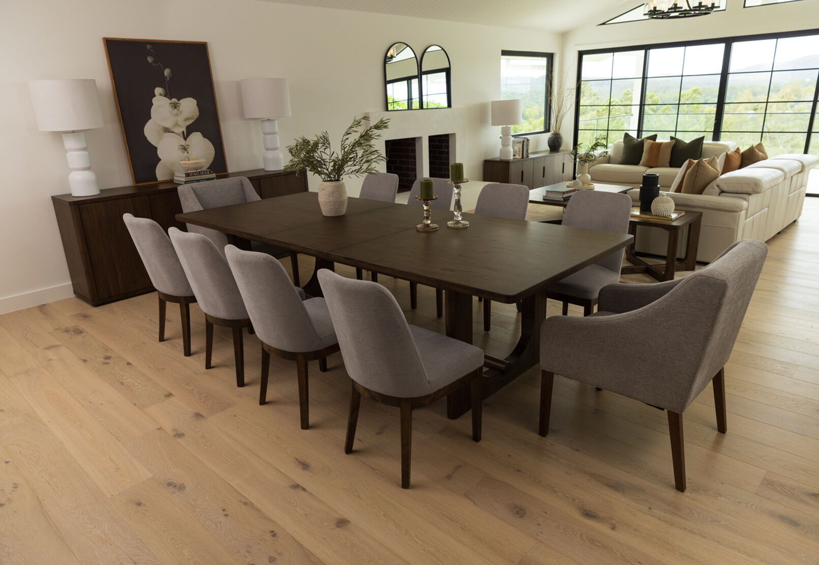 NICCOLO - 11 Piece Extension Dining Suite with 2 Volante and 8 Santino Dining chairs. NICCOLO