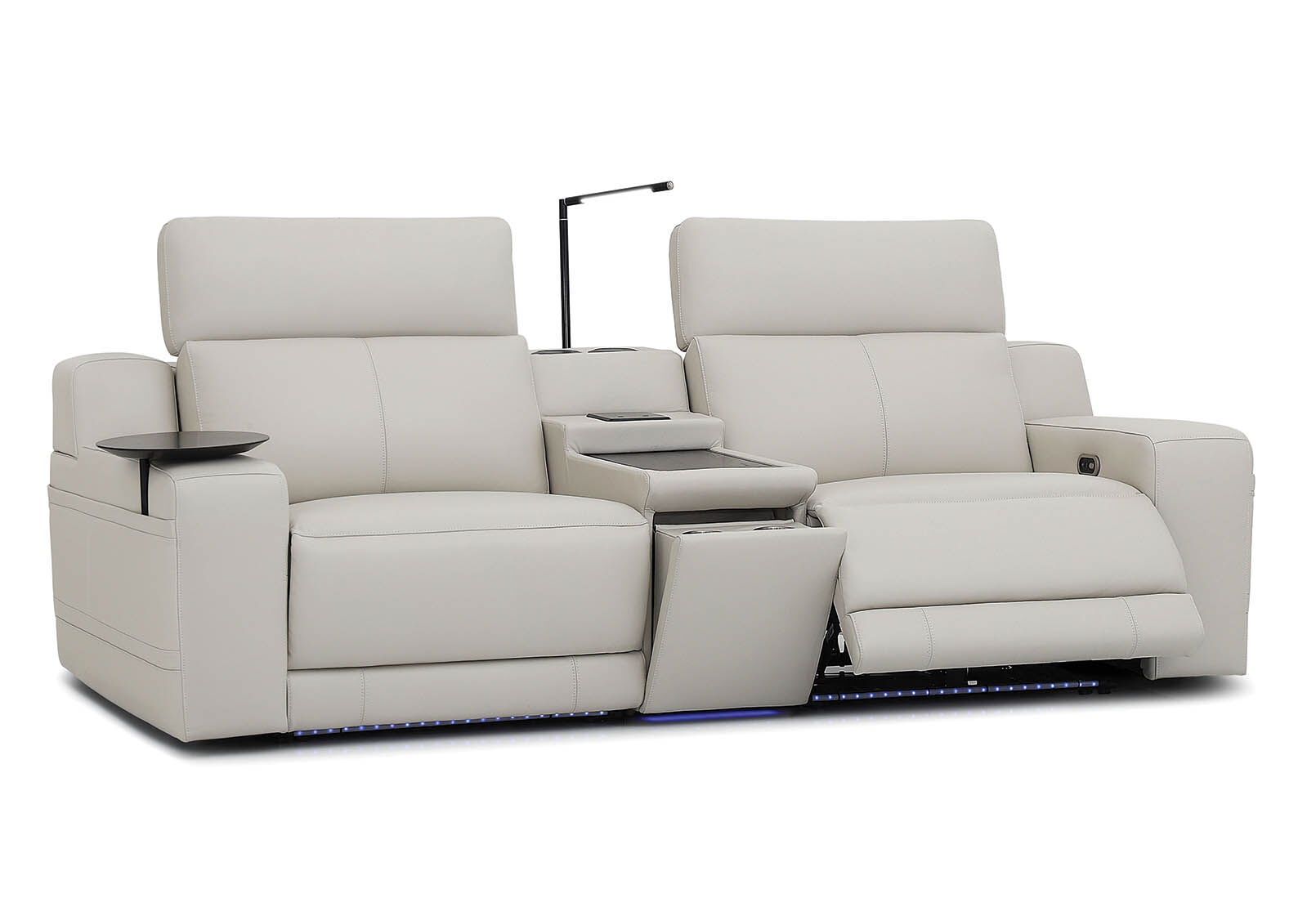 CASSIUS MK2 LEATHER - 2 Seater with Console and 2 Inbuilt Electric Recliners CASSIUS MK2 LEATHER