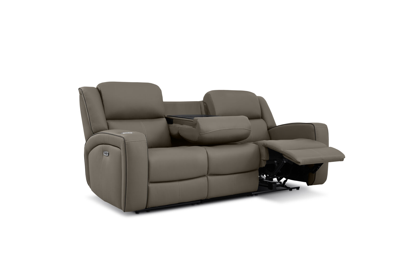 CAPALDI LEATHER - 3 Seater Sofa with 2 Inbuilt Electric Recliners CAPALDI LEATHER