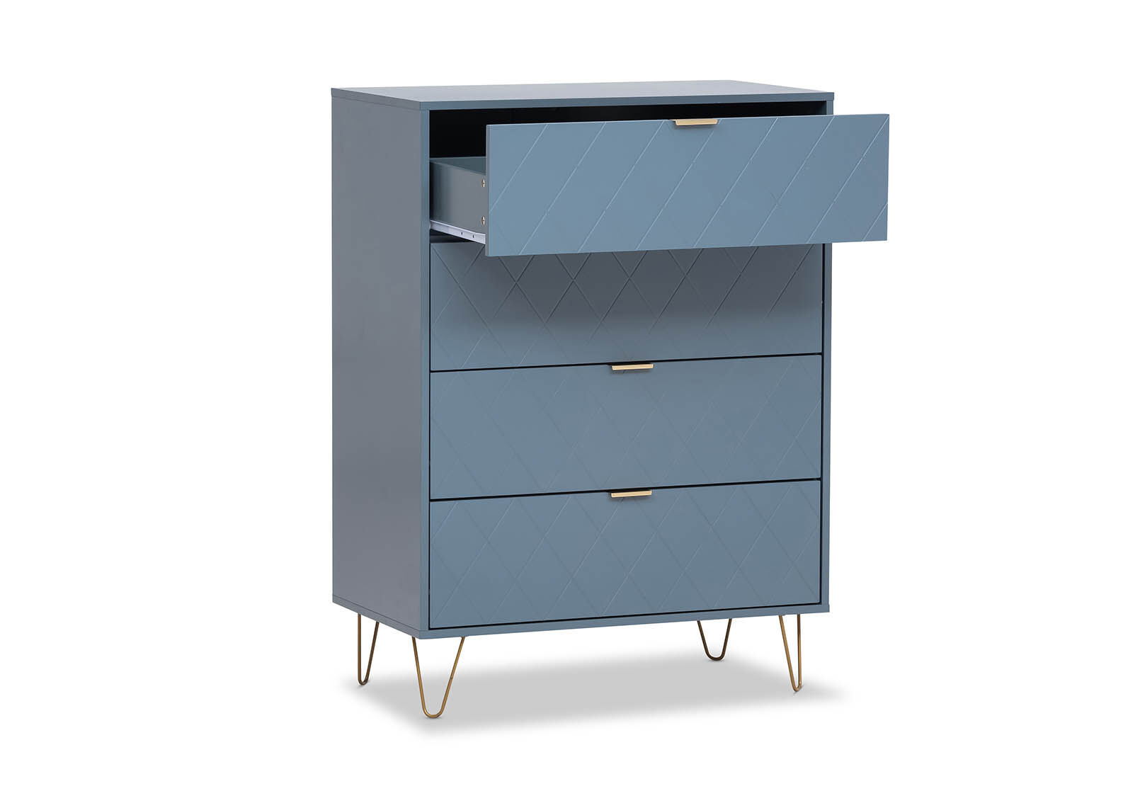 DORSEY - Blue Slate 4 Drawer Wide Tall Chest DORSEY