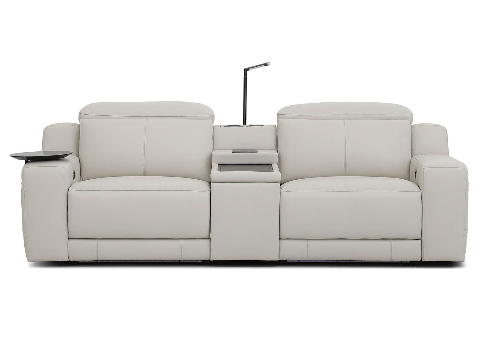 CASSIUS MK2 LEATHER - 2 Seater with Console and 2 Inbuilt Electric Recliners CASSIUS MK2 LEATHER