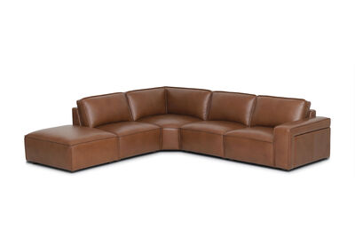 BARTELLE LEATHER - 5 Piece LHF Corner Chaise