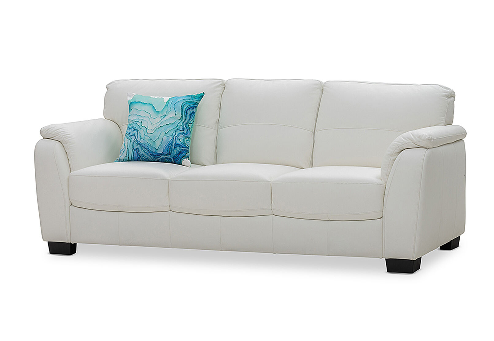 PURE WHITE MARISSA Leather 3 Seater Sofa