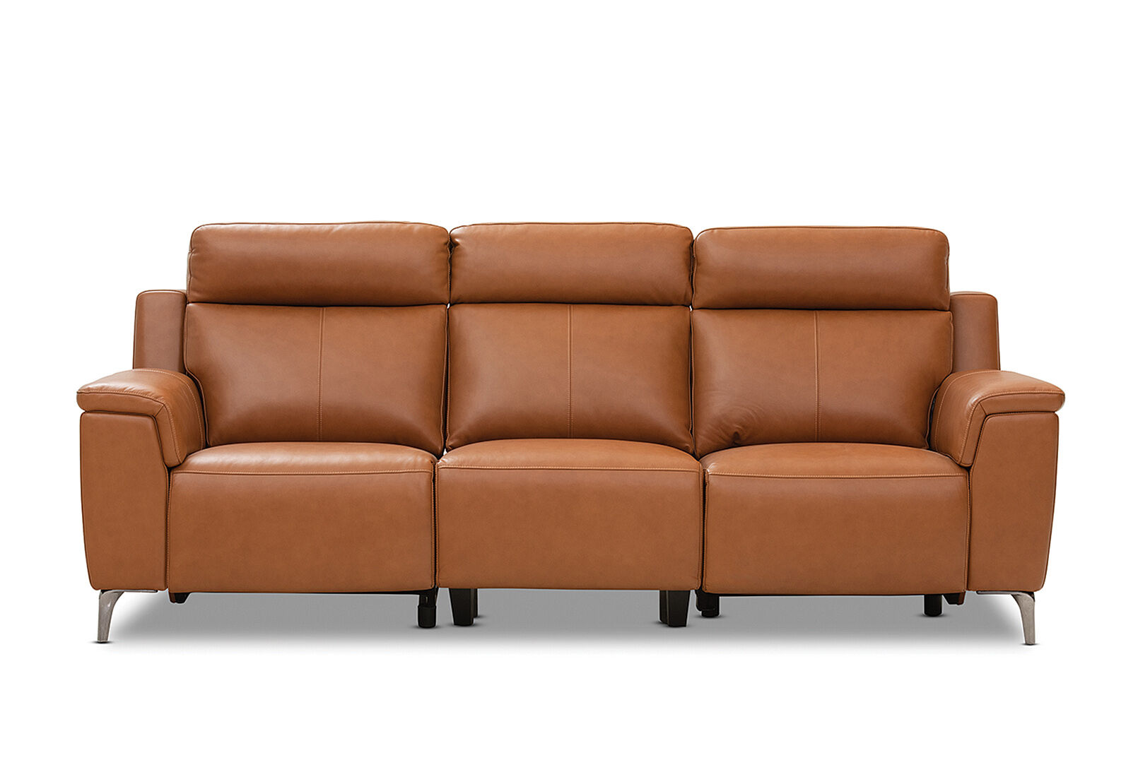 ARISTOTLE - Leather 3 Seater Sofa with 2 Inbuilt Electric Recliners ARISTOTLE