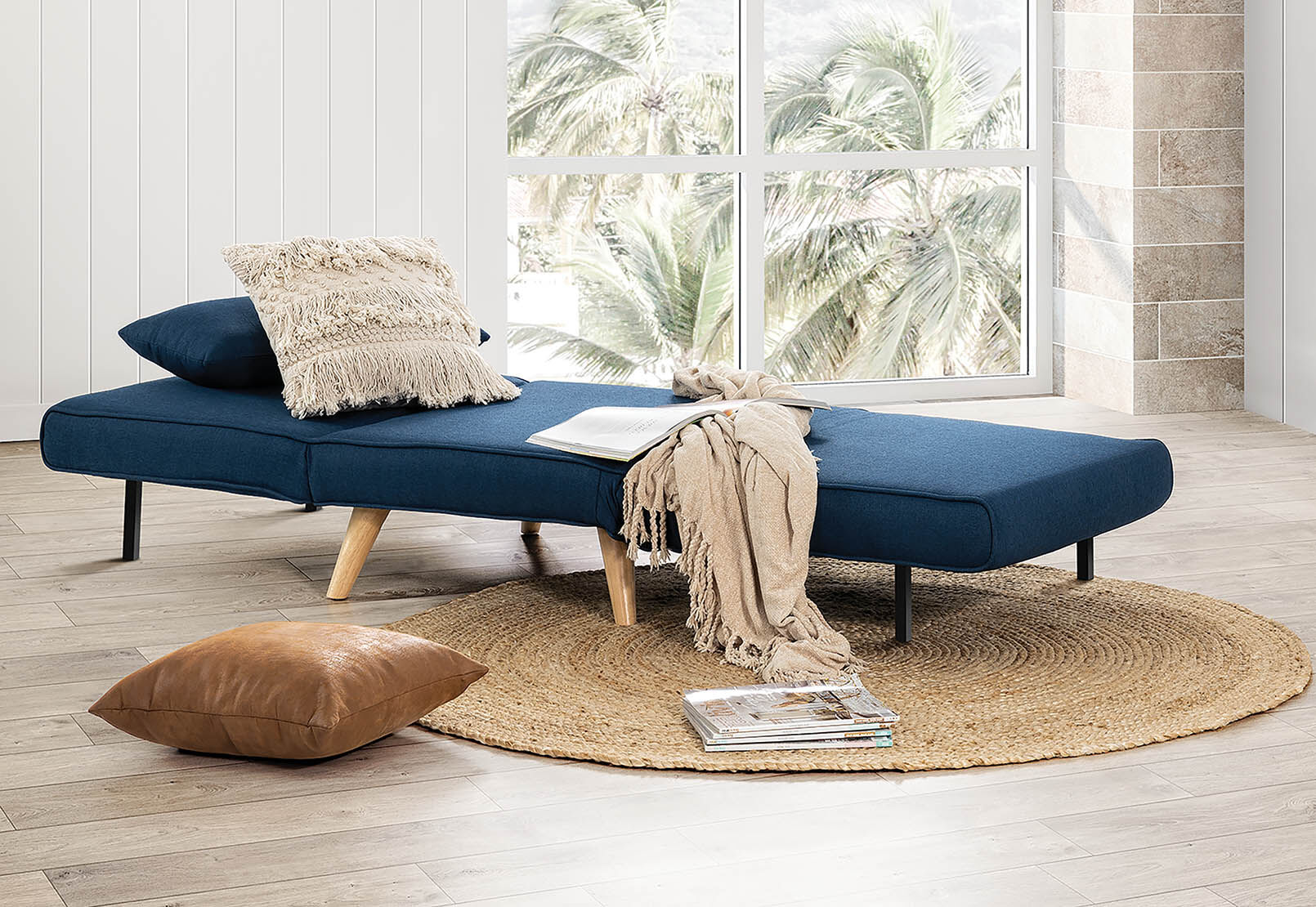 NAVY ANGLER Sofa Bed Chair Amart Furniture