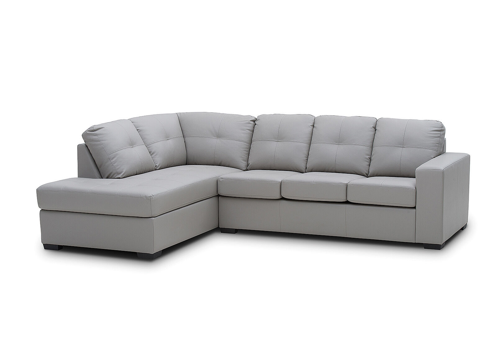 DIAMOND - Leather-Look Left-Hand Facing Corner Chaise with Sofa Bed DIAMOND