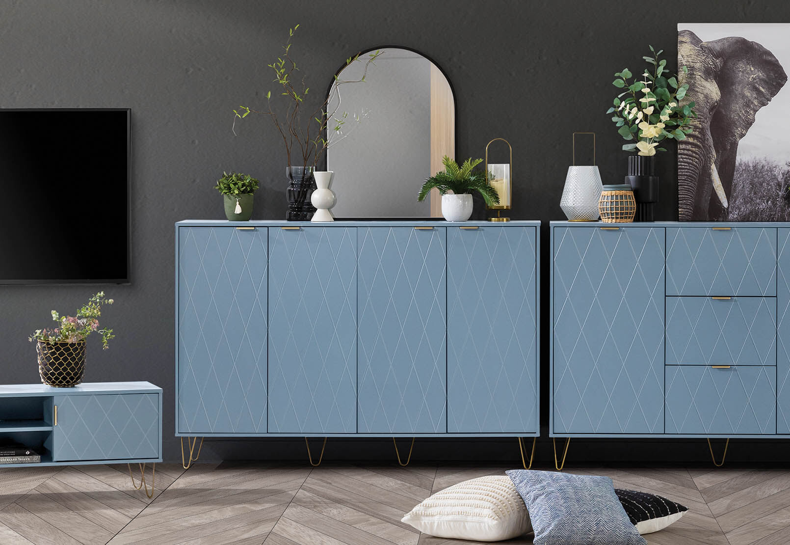 DORSEY - Blue Slate 4 Door Buffet DORSEY
