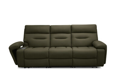 HOLLYWOOD LEATHER - Media 3 Seater with Electric Recliners