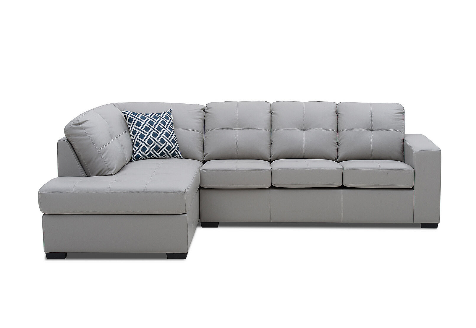 DIAMOND - Leather-Look Left-Hand Facing Corner Chaise with Sofa Bed DIAMOND