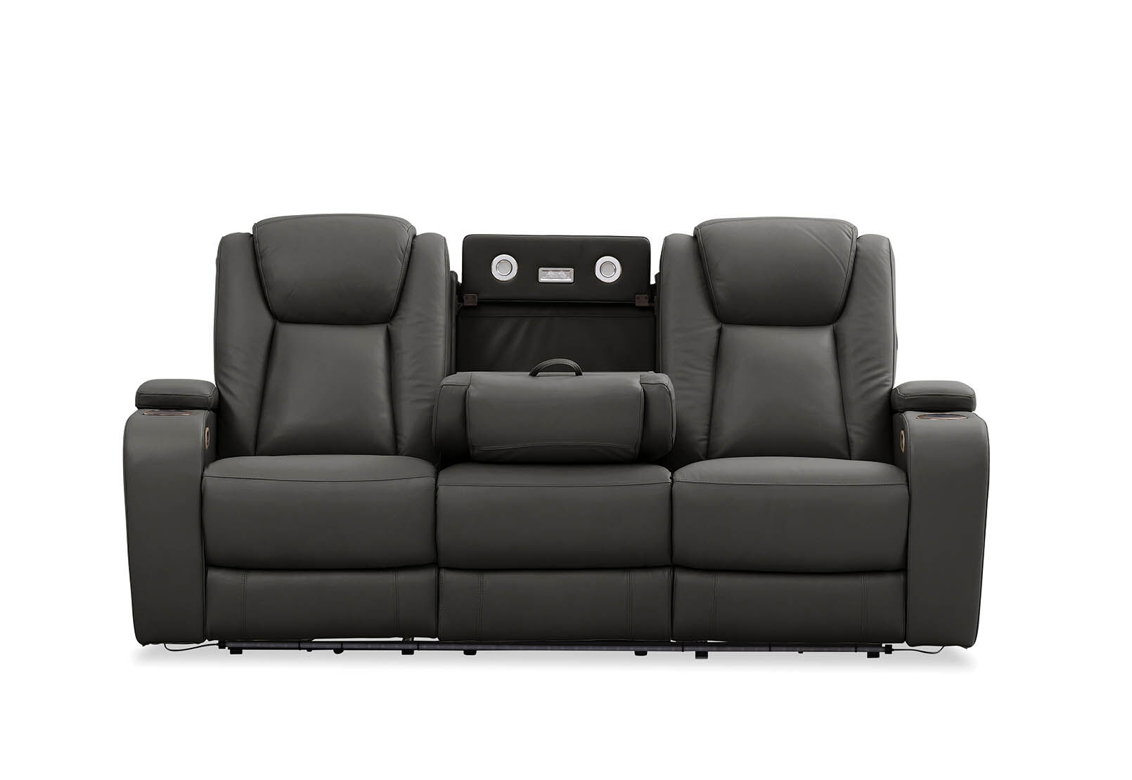 VULCAN - Leather 3 Seat Sofa with 2 Inbuilt Electric Recliners VULCAN