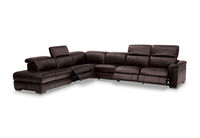 LUCIANO - Leather Corner Lounge with 3 Inbuilt Electric Recliners and Left-Hand Facing Chaise LUCIANO