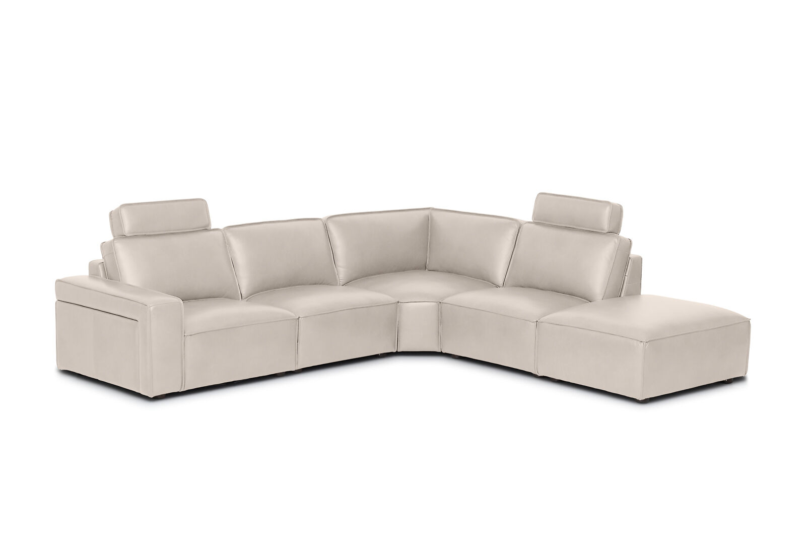 BARTELLE LEATHER - 5 Piece Right Hand Facing Corner Chaise. BARTELLE LEATHER
