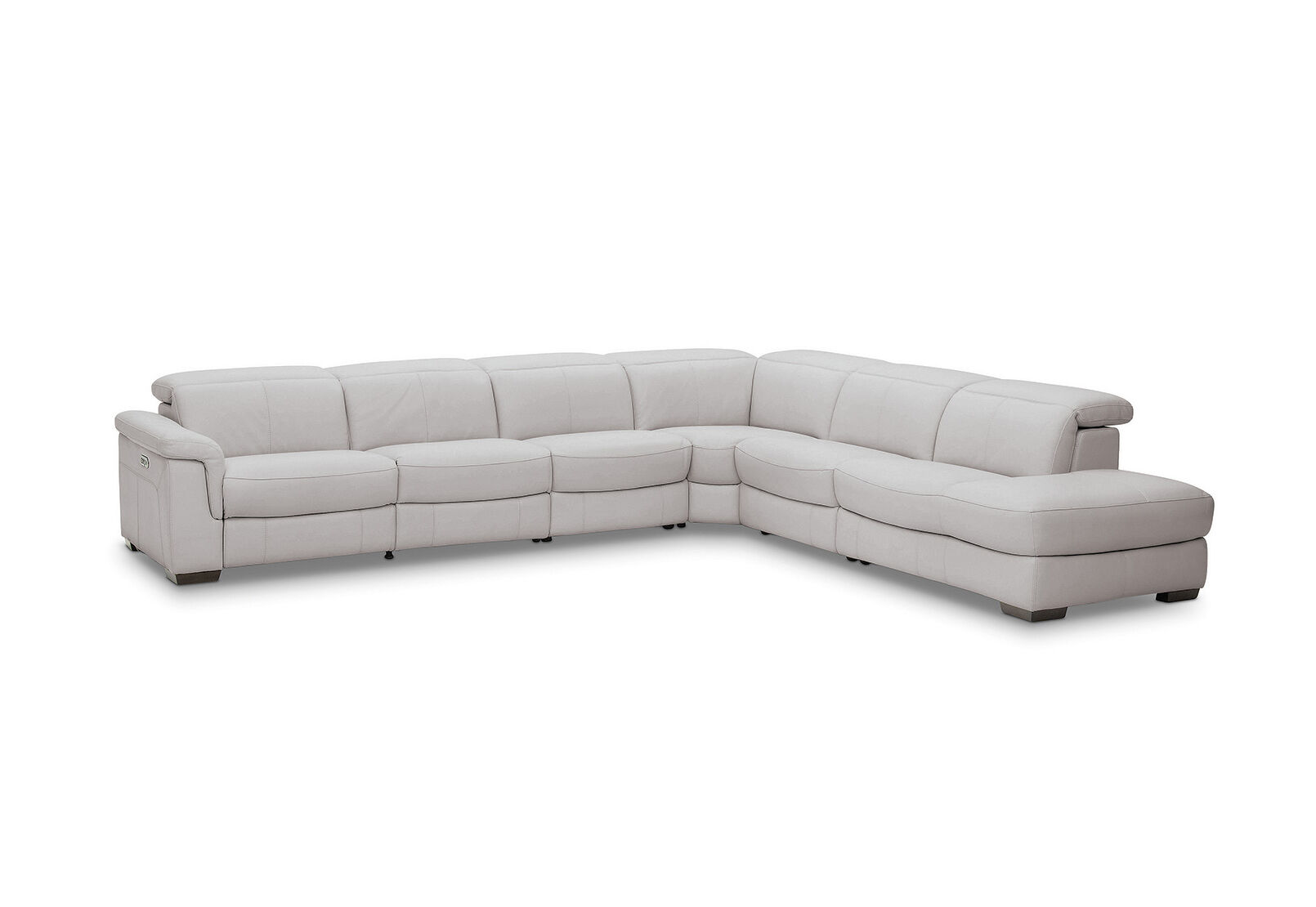 LUCIANO - Leather Corner Lounge with 3 Inbuilt Electric Recliners and Right-Hand Facing Chaise LUCIANO