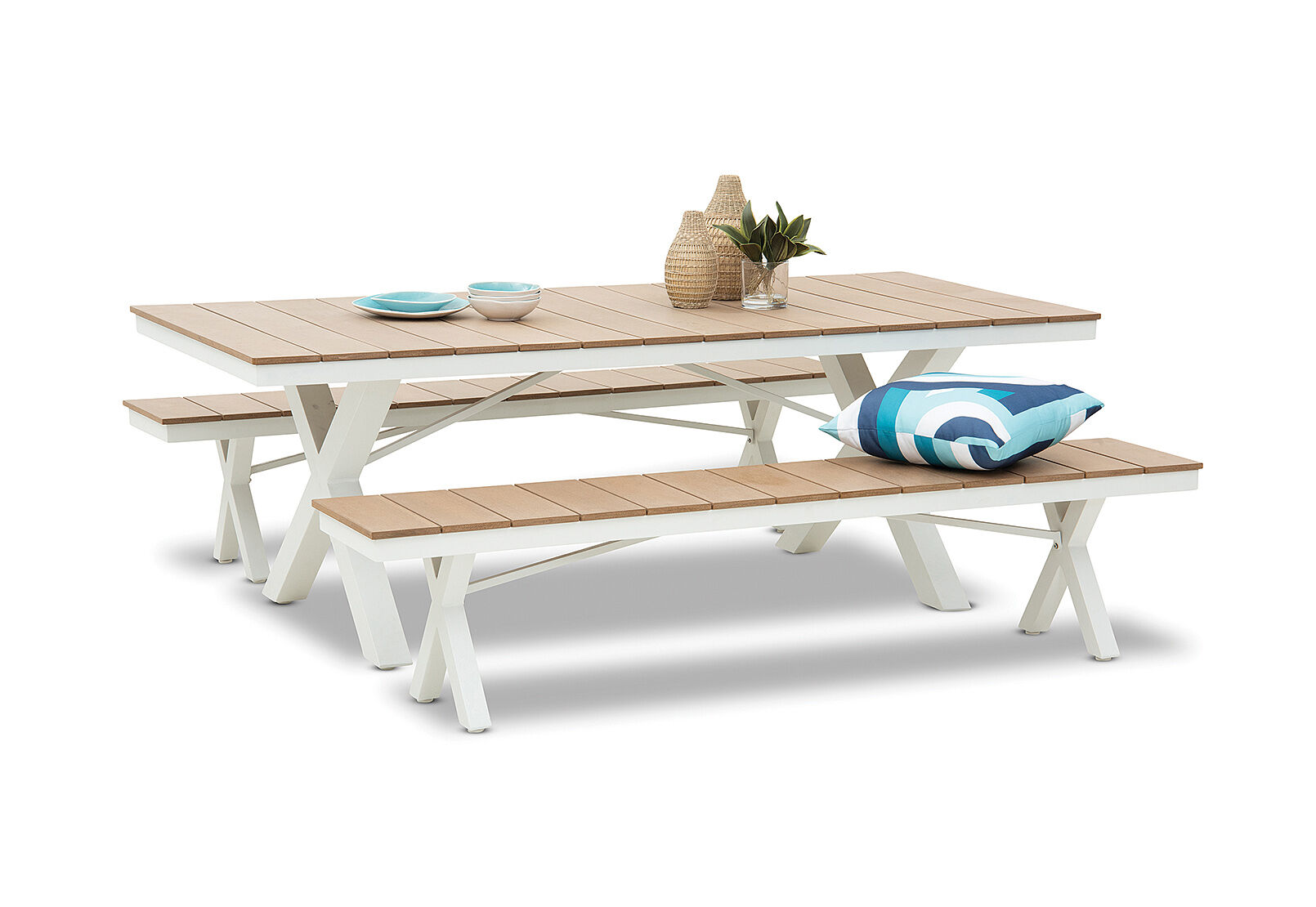 ELWOOD - 3 Piece Outdoor Bench Setting. ELWOOD