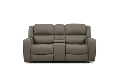 CAPALDI LEATHER - 2 Seater Sofa with 2 Inbuilt Electric Recliners and Console