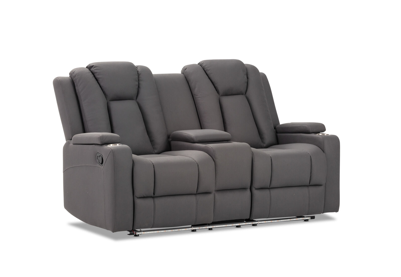 TRAVIS FABRIC - 2 Seater with Recliners and Console TRAVIS FABRIC