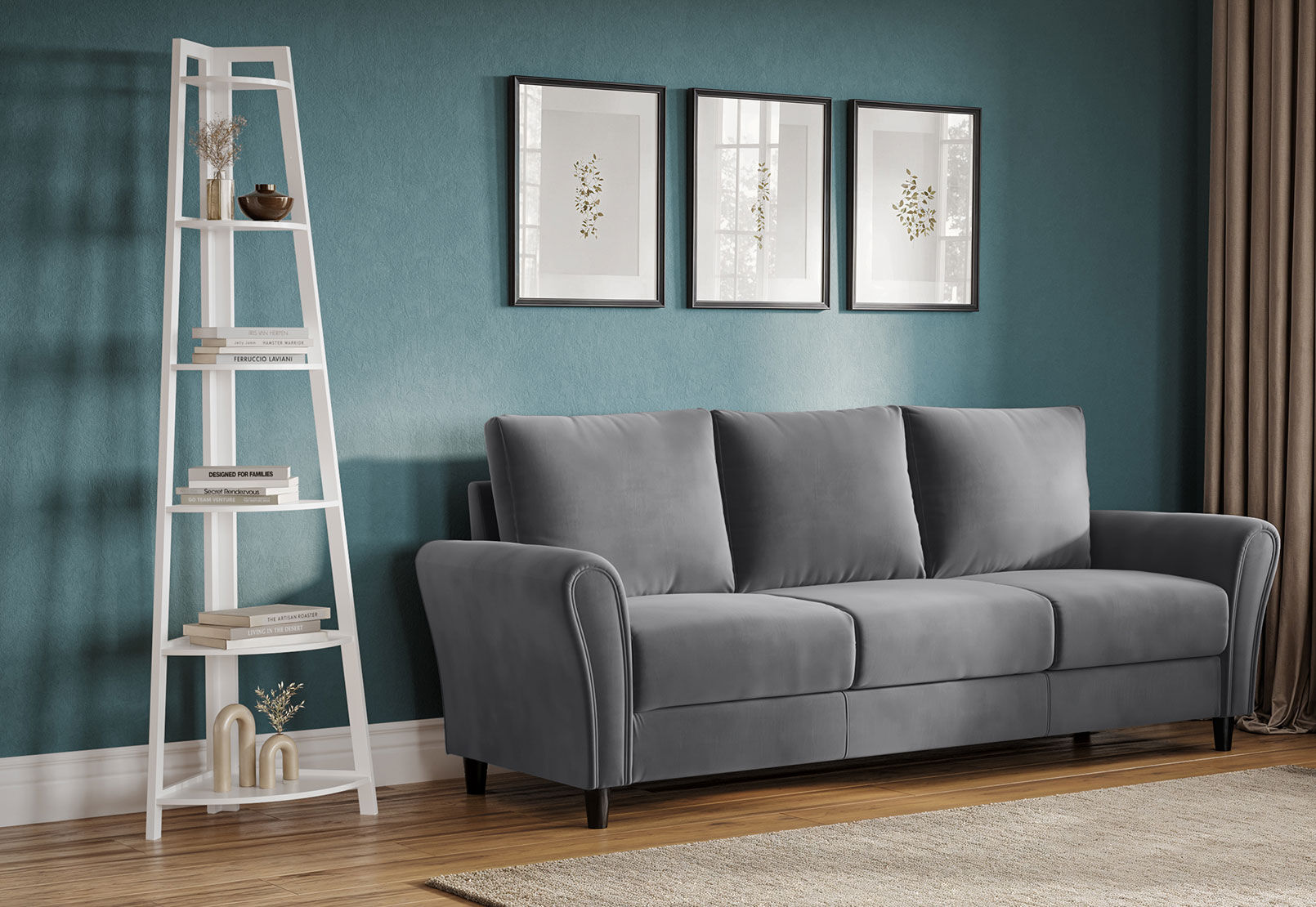 IBARRA - White Corner Bookshelf IBARRA
