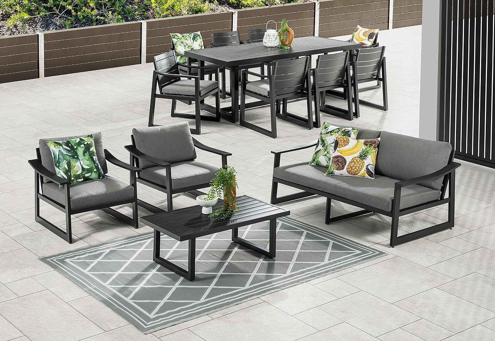 ZARIAH - 9 Piece Outdoor Dining Setting. ZARIAH