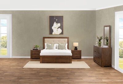 BOGOTA - 4 Piece Queen Bed Dresser Chest Suite.
