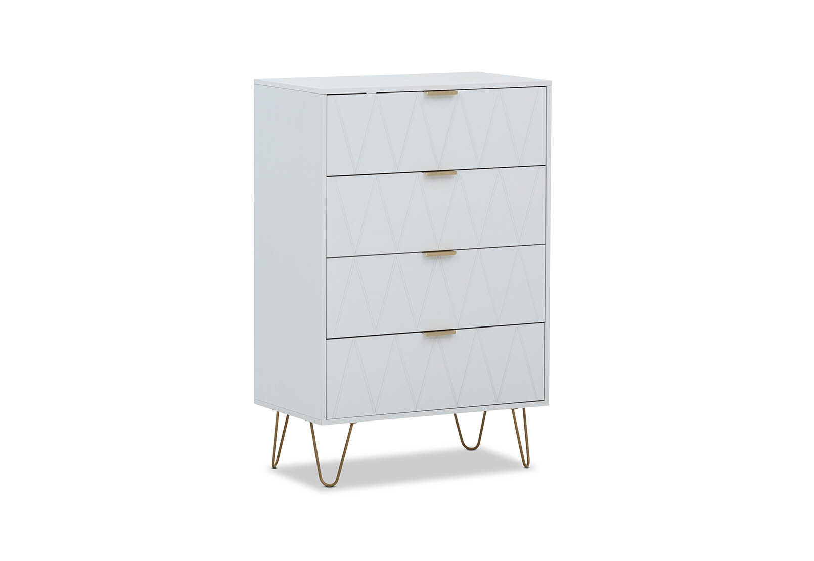 DORSEY - White 4 Drawer Tall Chest DORSEY