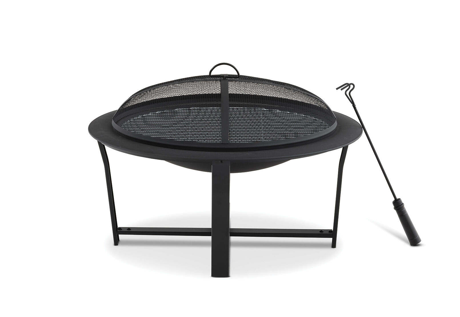 BLACK JARVIE Fire Pit with Grill Amart Furniture