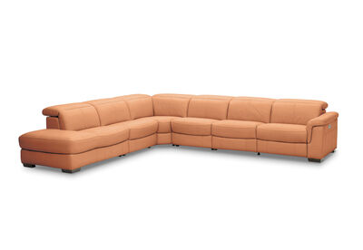 LUCIANO - Leather Corner Lounge with 3 Inbuilt Electric Recliners and Left-Hand Facing Chaise