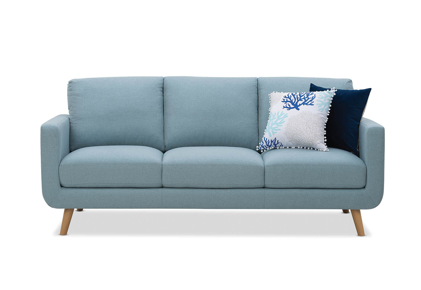 BLUE PHOEBE Fabric 3 Seater Sofa