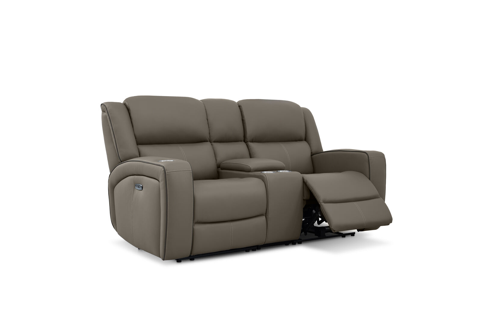 CAPALDI LEATHER - 2 Seater Sofa with 2 Inbuilt Electric Recliners and Console CAPALDI LEATHER