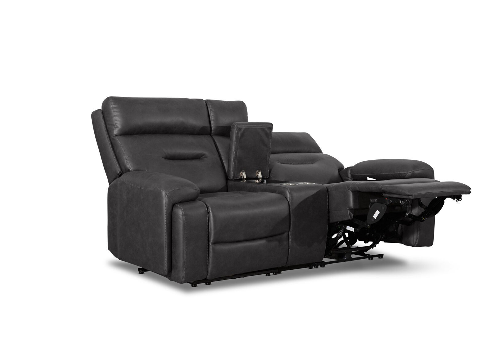 HOLLYWOOD FABRIC - Media 2 Seater with Electric Recliners & Console HOLLYWOOD FABRIC